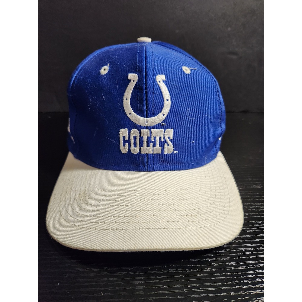 Vintage Indianapolis Colts Snapback Hat Competitor Team NFL Blue White Cap